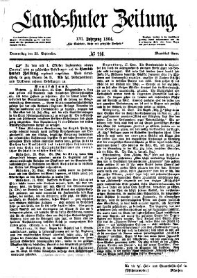 Landshuter Zeitung Donnerstag 22. September 1864