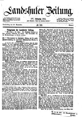 Landshuter Zeitung Donnerstag 29. September 1864