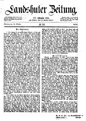 Landshuter Zeitung Sonntag 16. Oktober 1864