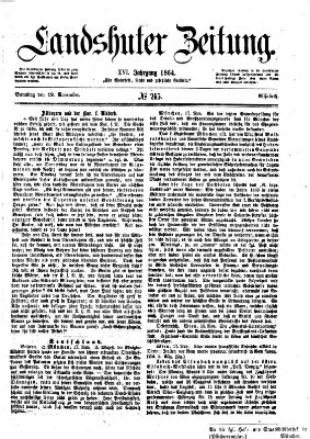 Landshuter Zeitung Samstag 19. November 1864