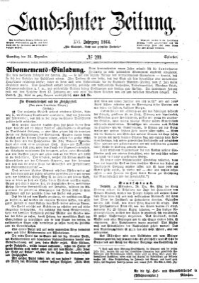 Landshuter Zeitung Samstag 31. Dezember 1864