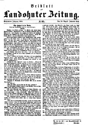 Landshuter Zeitung Montag 29. August 1864