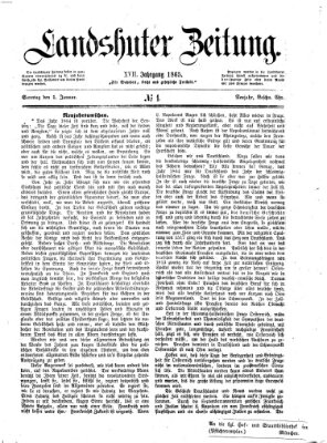 Landshuter Zeitung Sonntag 1. Januar 1865