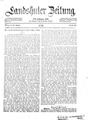 Landshuter Zeitung Dienstag 31. Januar 1865