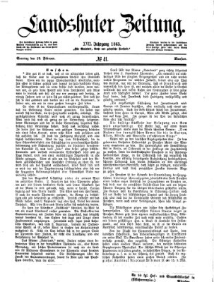 Landshuter Zeitung Sonntag 19. Februar 1865