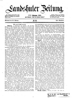 Landshuter Zeitung Mittwoch 22. Februar 1865