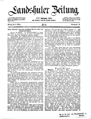 Landshuter Zeitung Freitag 3. März 1865