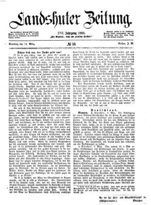Landshuter Zeitung Samstag 11. März 1865