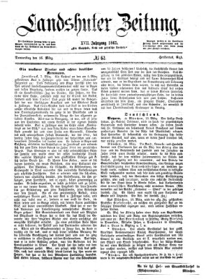 Landshuter Zeitung Donnerstag 16. März 1865