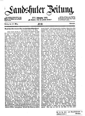 Landshuter Zeitung Freitag 17. März 1865