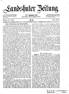 Landshuter Zeitung Samstag 1. April 1865