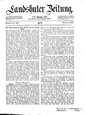 Landshuter Zeitung Mittwoch 5. April 1865