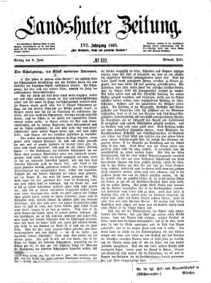 Landshuter Zeitung Freitag 9. Juni 1865