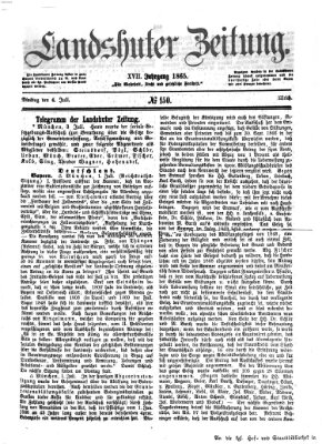 Landshuter Zeitung Dienstag 4. Juli 1865