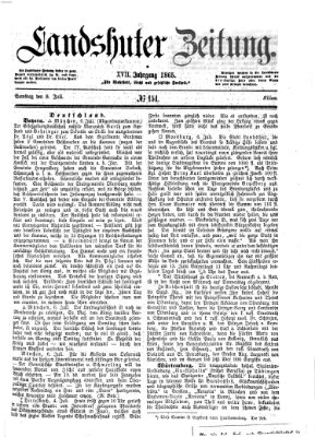 Landshuter Zeitung Samstag 8. Juli 1865