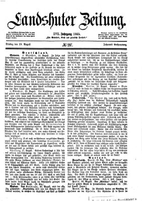 Landshuter Zeitung Dienstag 29. August 1865