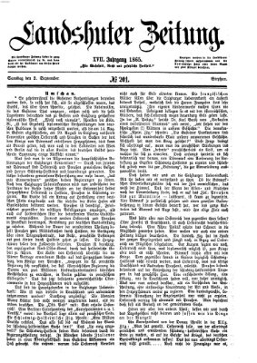 Landshuter Zeitung Samstag 2. September 1865
