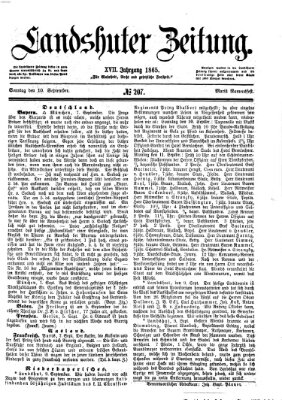 Landshuter Zeitung Sonntag 10. September 1865