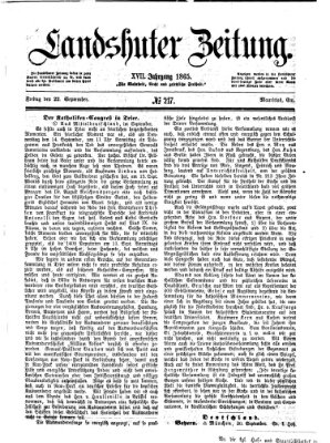 Landshuter Zeitung Freitag 22. September 1865