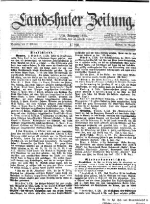 Landshuter Zeitung Samstag 7. Oktober 1865