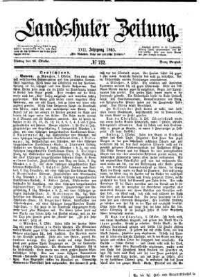 Landshuter Zeitung Dienstag 10. Oktober 1865