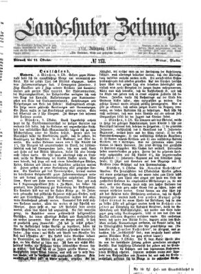 Landshuter Zeitung Mittwoch 11. Oktober 1865