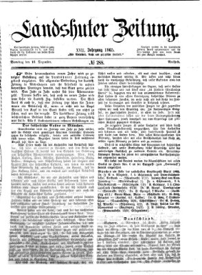 Landshuter Zeitung Samstag 16. Dezember 1865