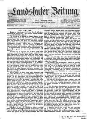 Landshuter Zeitung Donnerstag 4. Januar 1866