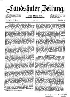 Landshuter Zeitung Montag 15. Januar 1866