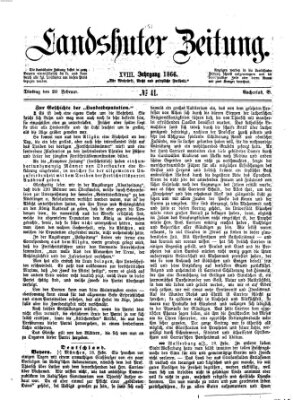 Landshuter Zeitung Dienstag 20. Februar 1866