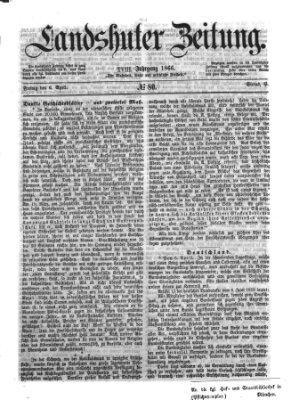 Landshuter Zeitung Freitag 6. April 1866