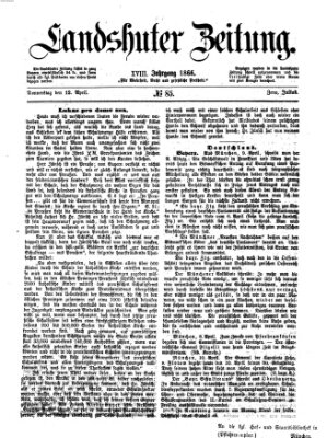 Landshuter Zeitung Donnerstag 12. April 1866