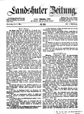 Landshuter Zeitung Donnerstag 3. Mai 1866