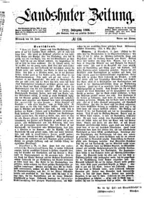 Landshuter Zeitung Mittwoch 13. Juni 1866