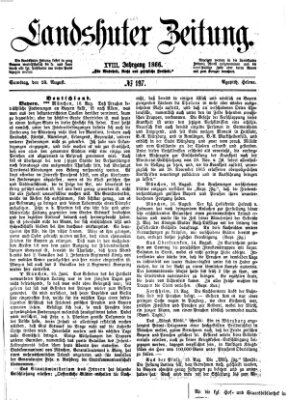 Landshuter Zeitung Samstag 18. August 1866