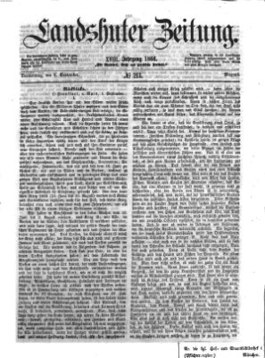 Landshuter Zeitung Donnerstag 6. September 1866