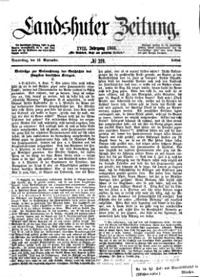 Landshuter Zeitung Donnerstag 13. September 1866