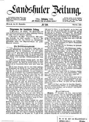 Landshuter Zeitung Mittwoch 26. September 1866