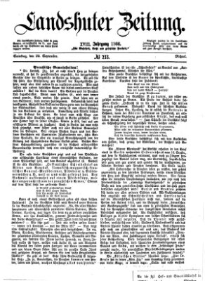 Landshuter Zeitung Samstag 29. September 1866