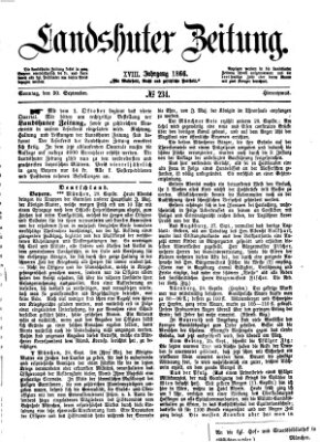 Landshuter Zeitung Sonntag 30. September 1866