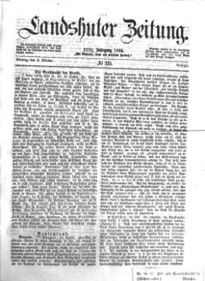 Landshuter Zeitung Dienstag 2. Oktober 1866