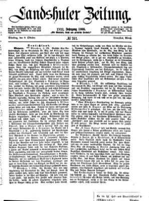 Landshuter Zeitung Dienstag 9. Oktober 1866
