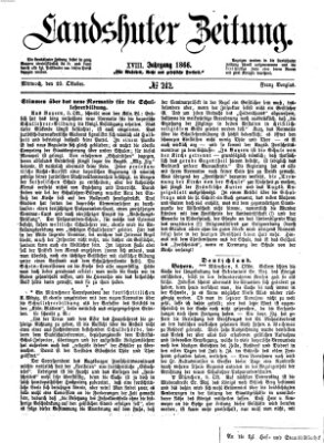 Landshuter Zeitung Mittwoch 10. Oktober 1866