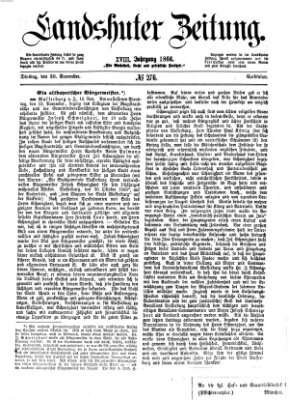 Landshuter Zeitung Dienstag 20. November 1866