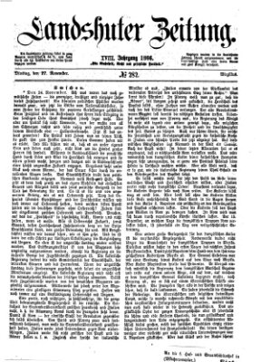 Landshuter Zeitung Dienstag 27. November 1866