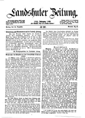 Landshuter Zeitung Freitag 14. Dezember 1866
