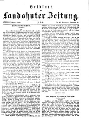 Landshuter Zeitung Sonntag 16. September 1866