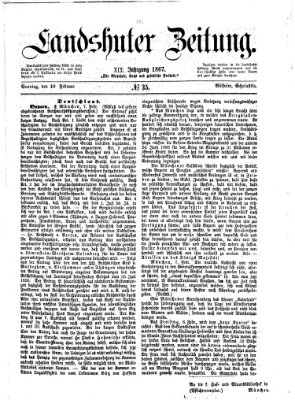 Landshuter Zeitung Sonntag 10. Februar 1867