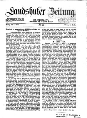 Landshuter Zeitung Freitag 5. April 1867