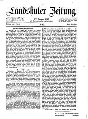 Landshuter Zeitung Dienstag 9. April 1867